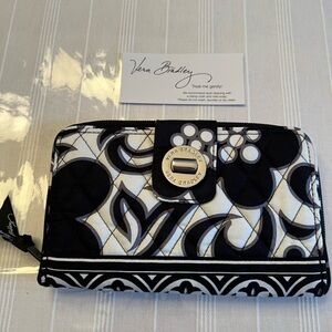 Vera Bradley Black and White Turn Lock Wallet NWT